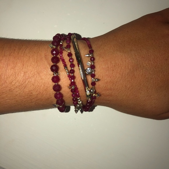 Kendra Scott Magenta Stacking Bracelet Set NWT - Picture 8 of 9